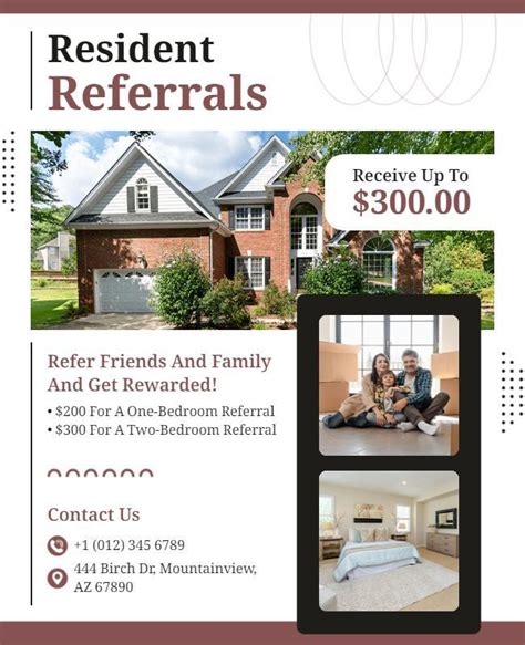 resident referral flyer template|apartment referral flyer template.